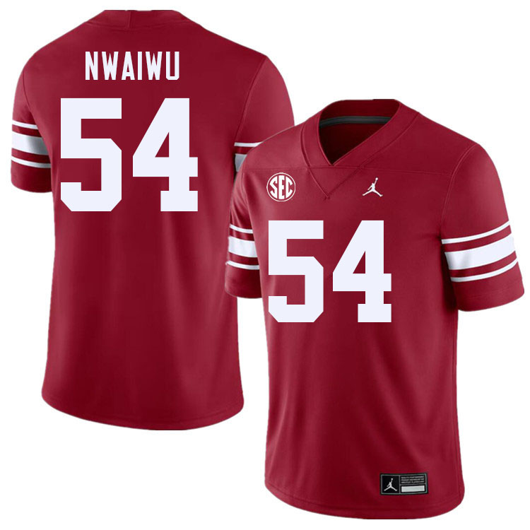 Men #54 Febechi Nwaiwu Oklahoma Sooners 2024 SEC Conference College Football Jerseys-Throwback